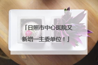 日照市中心医院又新增一主委单位！