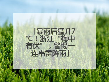 暴雨后猛升7℃！浙江“梅中有伏”，警惕一连串雷阵雨
