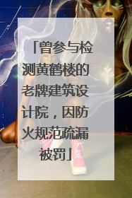 曾参与检测黄鹤楼的老牌建筑设计院，因防火规范疏漏被罚