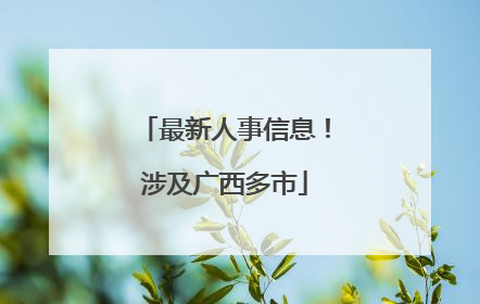 最新人事信息！涉及广西多市