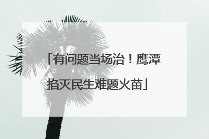 有问题当场治！鹰潭掐灭民生难题火苗
