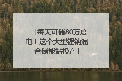 每天可储80万度电！这个大型锂钠混合储能站投产