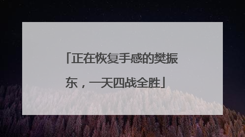 正在恢复手感的樊振东，一天四战全胜