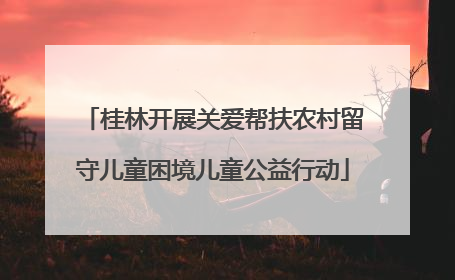 桂林开展关爱帮扶农村留守儿童困境儿童公益行动