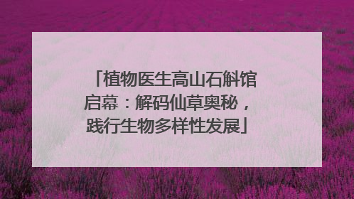 植物医生高山石斛馆启幕：解码仙草奥秘，践行生物多样性发展