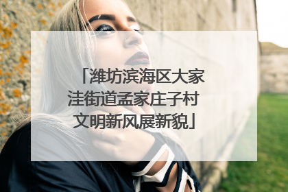 潍坊滨海区大家洼街道孟家庄子村文明新风展新貌