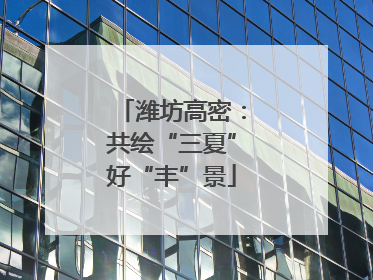 潍坊高密：共绘“三夏”好“丰”景