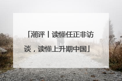 潮评丨读懂任正非访谈，读懂上升期中国