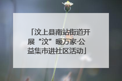 汶上县南站街道开展“汶”暖万家·公益集市进社区活动