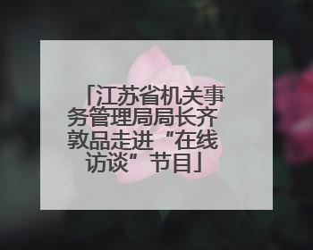 江苏省机关事务管理局局长齐敦品走进“在线访谈”节目