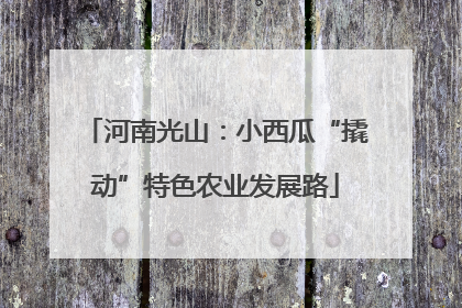 河南光山：小西瓜“撬动”特色农业发展路