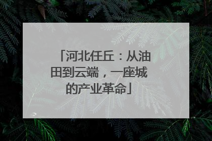 河北任丘：从油田到云端，一座城的产业革命