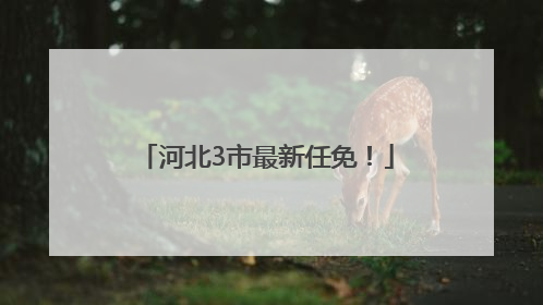 河北3市最新任免！