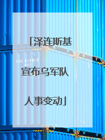 泽连斯基宣布乌军队人事变动