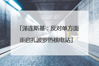 泽连斯基：反对单方面重启扎波罗热核电站