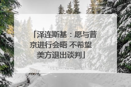 泽连斯基：愿与普京进行会晤 不希望美方退出谈判