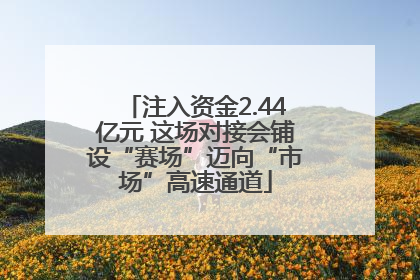 注入资金2.44亿元 这场对接会铺设“赛场”迈向“市场”高速通道