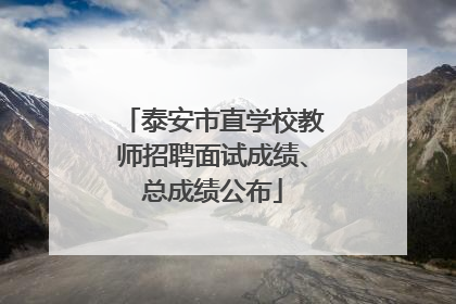 泰安市直学校教师招聘面试成绩、总成绩公布