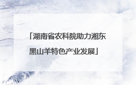 湖南省农科院助力湘东黑山羊特色产业发展