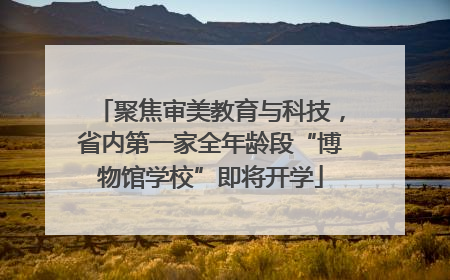 聚焦审美教育与科技，省内第一家全年龄段“博物馆学校”即将开学