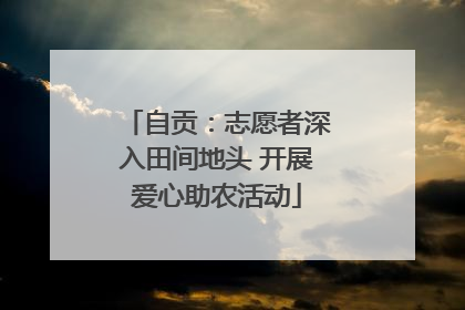 自贡：志愿者深入田间地头 开展爱心助农活动