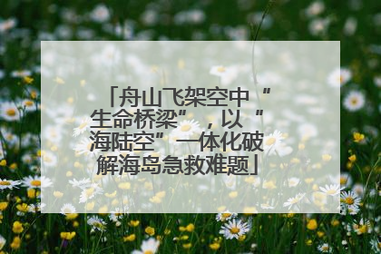 舟山飞架空中“生命桥梁”，以“海陆空”一体化破解海岛急救难题