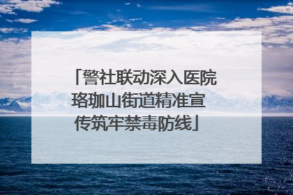 警社联动深入医院 珞珈山街道精准宣传筑牢禁毒防线