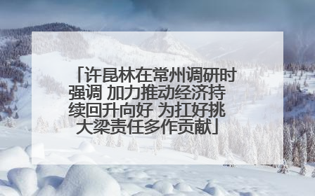 许昆林在常州调研时强调 加力推动经济持续回升向好 为扛好挑大梁责任多作贡献