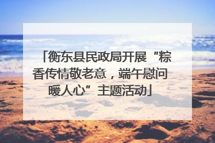 衡东县民政局开展“粽香传情敬老意，端午慰问暖人心”主题活动