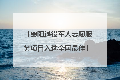 襄阳退役军人志愿服务项目入选全国最佳