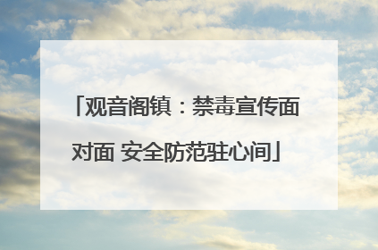 观音阁镇：禁毒宣传面对面 安全防范驻心间