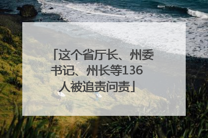 这个省厅长、州委书记、州长等136人被追责问责