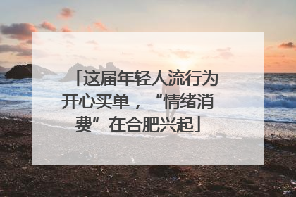 这届年轻人流行为开心买单，“情绪消费”在合肥兴起
