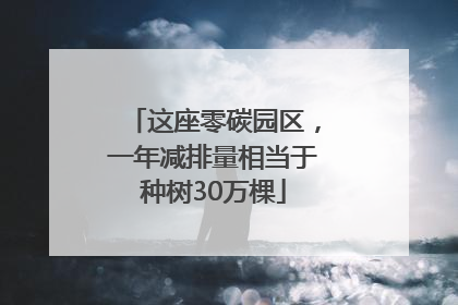 这座零碳园区，一年减排量相当于种树30万棵