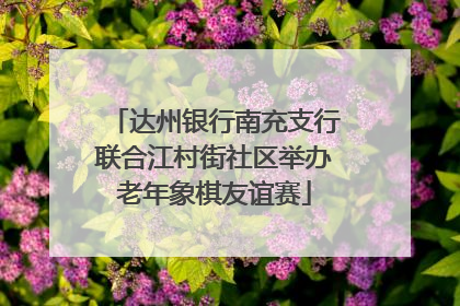 达州银行南充支行联合江村街社区举办老年象棋友谊赛