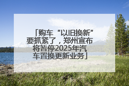 购车“以旧换新”要抓紧了，郑州宣布将暂停2025年汽车置换更新业务