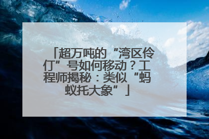 超万吨的“湾区伶仃”号如何移动？工程师揭秘：类似“蚂蚁托大象”