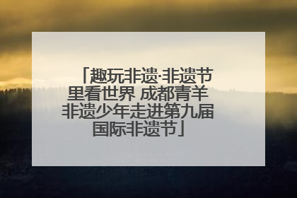 趣玩非遗·非遗节里看世界 成都青羊非遗少年走进第九届国际非遗节