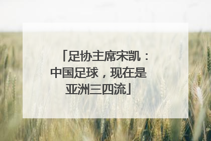足协主席宋凯：中国足球，现在是亚洲三四流