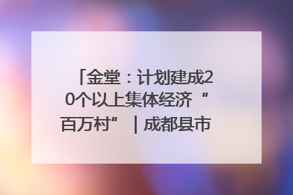 金堂：计划建成20个以上集体经济“百万村”｜成都县市新城高质量发展
