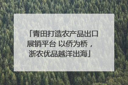 青田打造农产品出口展销平台 以侨为桥，浙农优品越洋出海