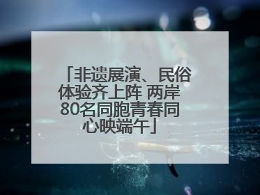 非遗展演、民俗体验齐上阵 两岸80名同胞青春同心映端午