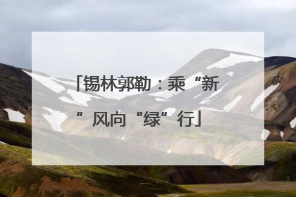 锡林郭勒：乘“新”风向“绿”行