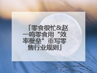 零食很忙&赵一鸣零食用“效率壁垒”重写零售行业规则