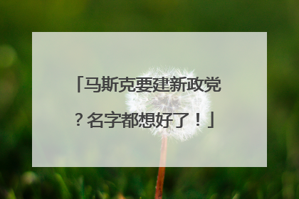 马斯克要建新政党？名字都想好了！