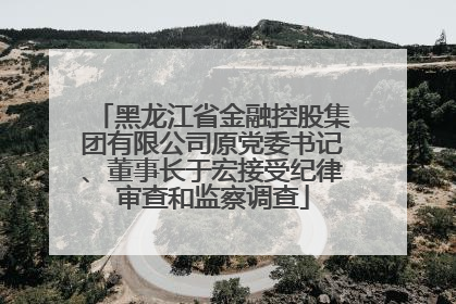 黑龙江省金融控股集团有限公司原党委书记、董事长于宏接受纪律审查和监察调查
