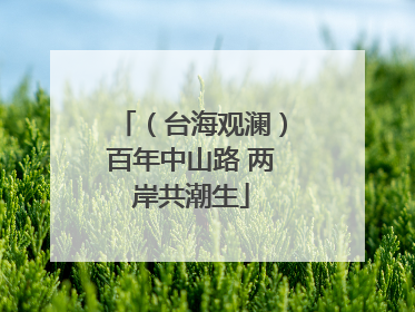 （台海观澜）百年中山路 两岸共潮生