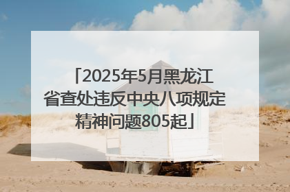 2025年5月黑龙江省查处违反中央八项规定精神问题805起