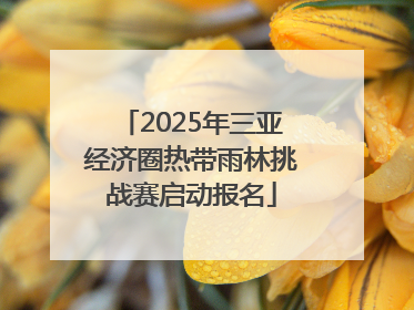 2025年三亚经济圈热带雨林挑战赛启动报名