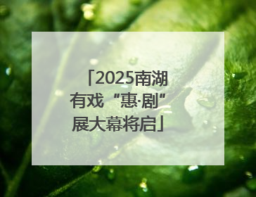 2025南湖有戏“惠·剧”展大幕将启